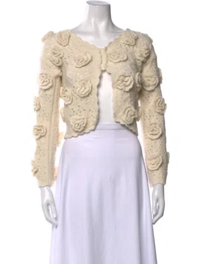 Pre-owned Tach Clothing Alpaca Floral Print Sweater W/ Tags In Neutrals