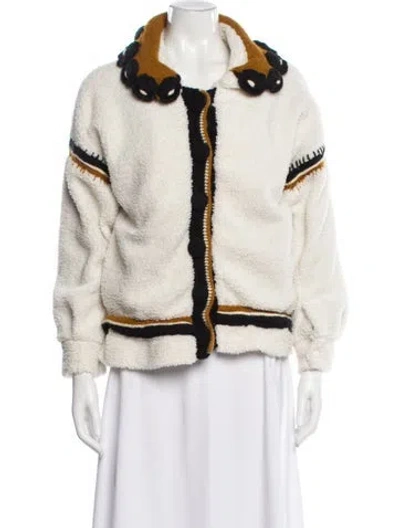 Pre-owned Tach Clothing Colorblock Pattern Faux Fur Jacket In Multi