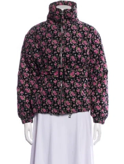 Pre-owned Tach Clothing Floral Print Bomber Jacket In Purple