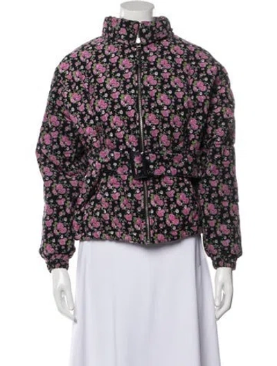Pre-owned Tach Clothing Floral Print Jacket In Black