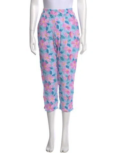Pre-owned Tach Clothing Floral Print Skinny Leg Pants In Multi