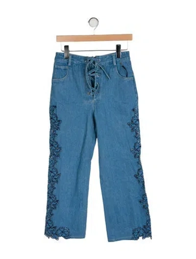 Pre-owned Tach Clothing High-rise Wide Leg Jeans In Blue