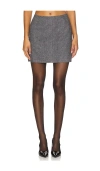 Tach Clothing Kai Wool Blend Skirt In Grey Melange