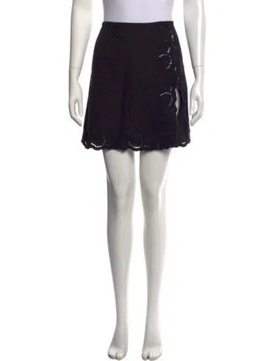 Pre-owned Tach Clothing Linen Mini Skirt In Black