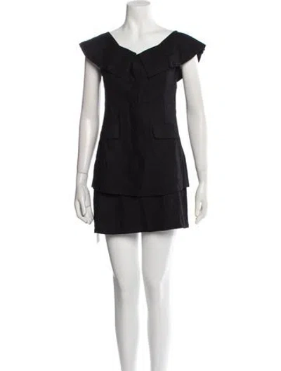 Pre-owned Tach Clothing Linen Skirt Set In Black