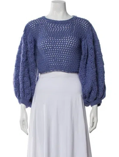Pre-owned Tach Clothing Merino Wool Crew Neck Sweater In Blue