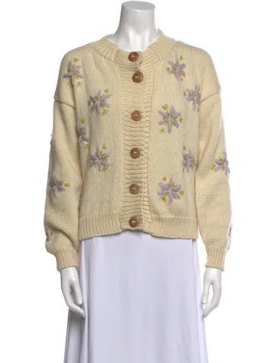 Pre-owned Tach Clothing Merino Wool Patterned Sweater In Neutral