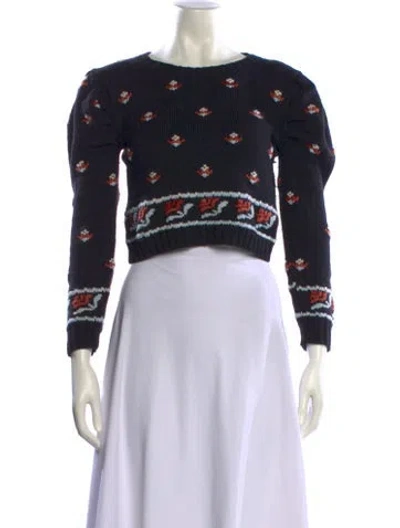 Pre-owned Tach Clothing Merino Wool Printed Sweater In Black