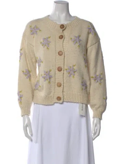 Pre-owned Tach Clothing Merino Wool Printed Sweater In Neutral