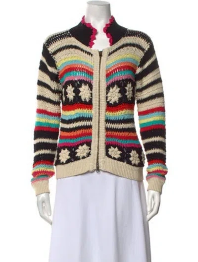 Pre-owned Tach Clothing Patterned Mock Neck Sweater In Multicolor