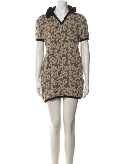 Pre-owned Tach Clothing Printed Mini Dress In Neutral