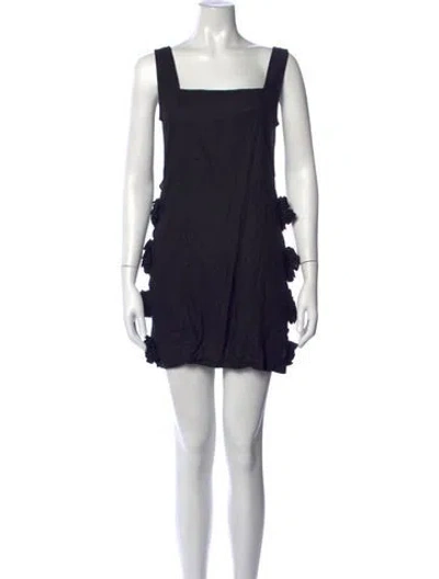 Pre-owned Tach Clothing Square Neckline Mini Dress In Black