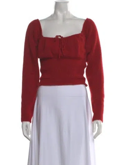 Pre-owned Tach Clothing Square Neckline Sweater In Red