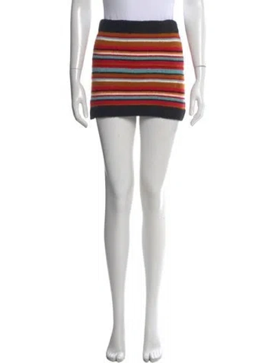 Pre-owned Tach Clothing Striped Mini Skirt In Multi