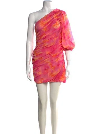 Pre-owned Tach Clothing Tie-dye Print Mini Dress In Pink