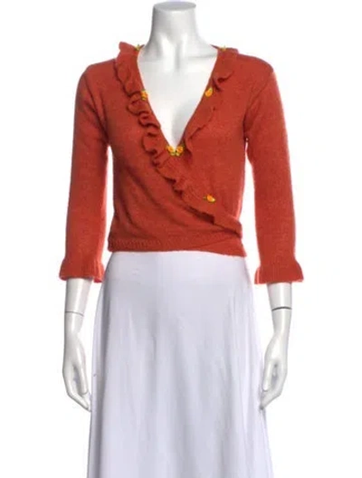 Pre-owned Tach Clothing V-neck Sweater In Orange
