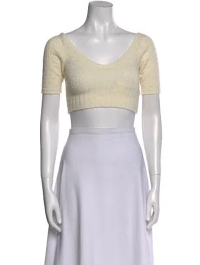 Pre-owned Tach Clothing Wool Scoop Neck Sweater In Neutral