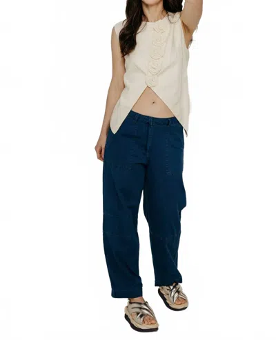 Tach Ileana Linen Blouse In White In Orange