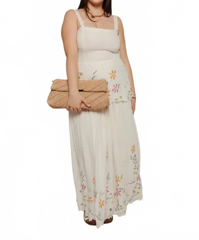 Tach Nube Maxi Scalloped Maxi Dress In White