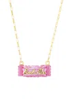 Tacit 14k Yellow Gold Candy Wrapper Reversible Necklace In Pink
