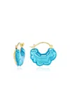 Tacit 14k Yellow Gold Cloud Hoops In Blue