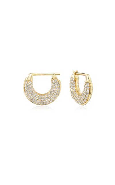 Tacit 14k Yellow Gold Diamond Dual Huggies