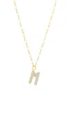 Tacit 14k Yellow Gold Diamond Mini Letter Necklace