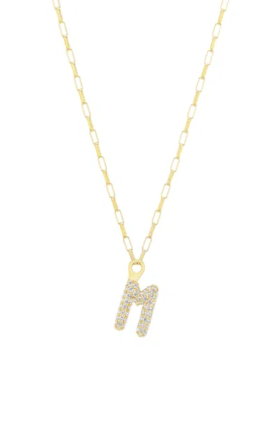 Tacit 14k Yellow Gold Diamond Mini Letter Necklace