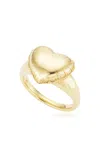 Tacit 14k Yellow Gold Heart Balloon Signet Ring