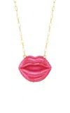 Tacit 14k Yellow Gold Kisser Necklace In Pink