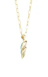 Tacit 14k Yellow Gold Lightning Bolt Necklace In Blue