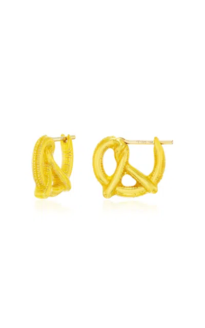 Tacit 14k Yellow Gold Nyc Street Pretzel  Earrings