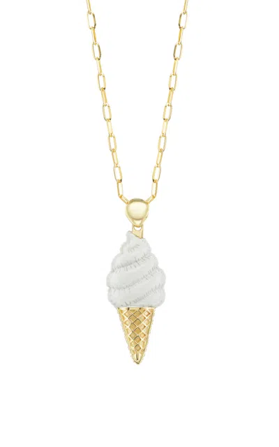 Tacit 14k Yellow Gold Soft Serve Necklace In White