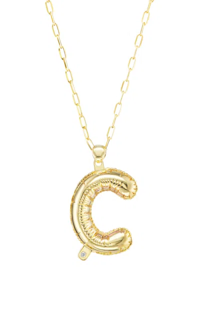 Tacit 14k Yellow Gold Two Sided Jumbo Balloon Letter Pendant In Pink