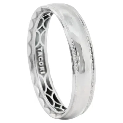 Pre-owned Tacori 106-5w 5mm Width Men's Wedding Band 18k White Gold High Polish & Beading