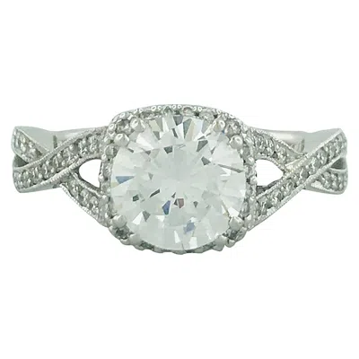 Pre-owned Tacori 1.50 Carat Gia Certified Round Diamond 18 Karat Gold Engagement Ring In Multi