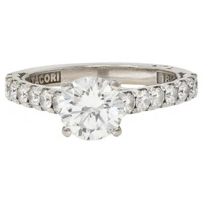 Pre-owned Tacori 1.71 Ctw Round Brilliant Diamond 18 Karat White Gold Engagement Ring Gia
