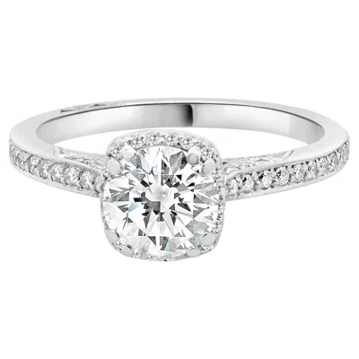 Pre-owned Tacori 18 Karat White Gold Round Brilliant Cut Diamond Engagement Ring