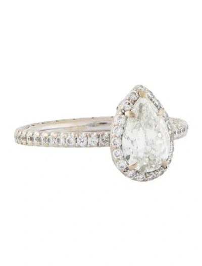 Pre-owned Tacori 18k 1.01ct. Diamond Halo Engagement Ring In Multi