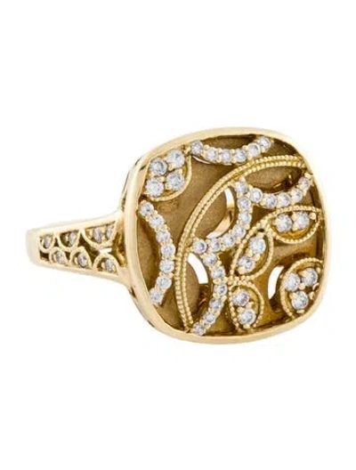 Pre-owned Tacori 18k Diamond 'champagne Sunset' Cocktail Ring In Multi
