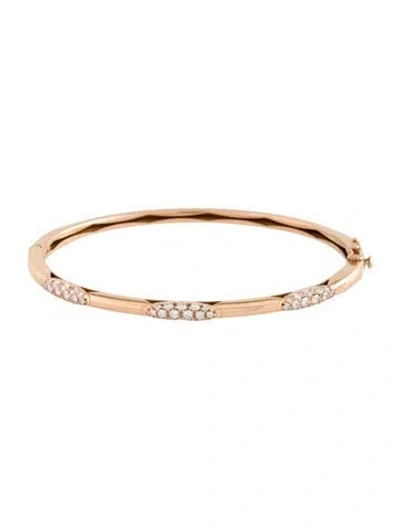 Pre-owned Tacori 18k Diamond Crescent Eclipse Slim Bangle, 6.75" In Multicolor