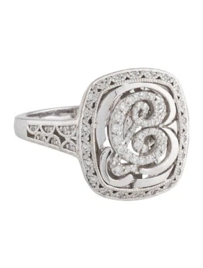 Pre-owned Tacori 18k Diamond Monogram 'c' Cocktail Ring In Multi