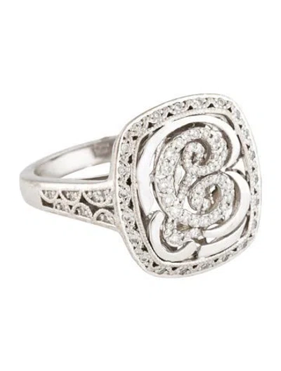 Pre-owned Tacori 18k Diamond Monogram 'c' Cocktail Ring In Multicolor