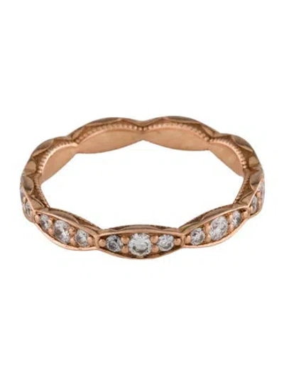 Pre-owned Tacori 18k Diamond Sculpted Crescent Band In Multicolor