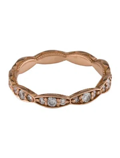 Pre-owned Tacori 18k Diamond Sculpted Crescent Eternity Band In Multi