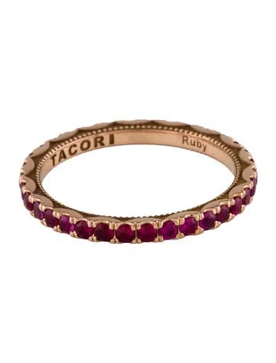 Pre-owned Tacori 18k Ruby Sculpted Crescent Eternity Band In Multi