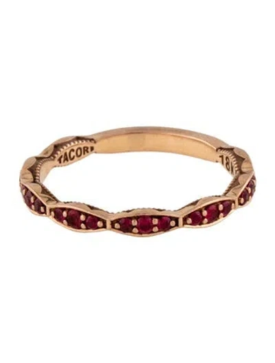Pre-owned Tacori 18k Ruby Sculpted Crescent Eternity Band In Multicolor