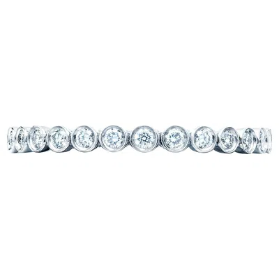 Pre-owned Tacori 18k White Gold 200-2 Et Sculpted Crescent 0.38 Ct Diamond Eternity Ring