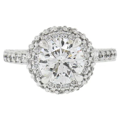 Pre-owned Tacori 18k White Gold  Gia Round Diamond 2.51ctw Engagement Ring Style Ht 2522 Rd