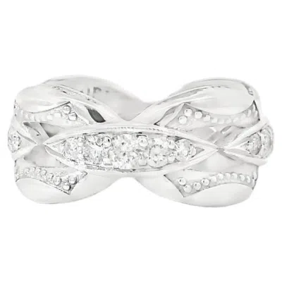 Pre-owned Tacori 18k925 Sterling Silver & Gold Diamond Band, 0.63ct, Size 7 In Multi